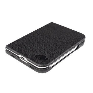 Classic Leather Folio Wallet Case for iPhone Duo, Pebble Black