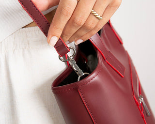 Valley Leather Tote Bag, Bordeaux