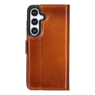Carter Detachable Leather Wallet Case Galaxy S24, Rustic Tan