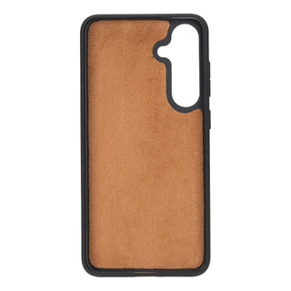 Carter Detachable Leather Wallet Case Galaxy S24, Saddle Brown