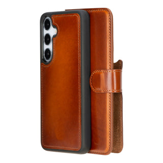 Carter Detachable Leather Wallet Case Galaxy S24, Rustic Tan