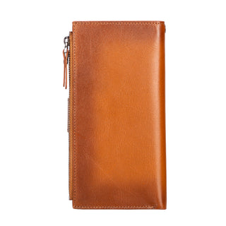 Lozan Full‑Grain Leather Crossbody Wallet – Rustic Tan