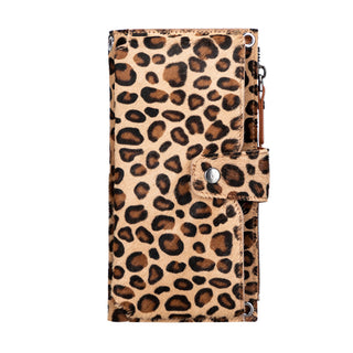 Lozan Full‑Grain Leather Crossbody Wallet – Leopard