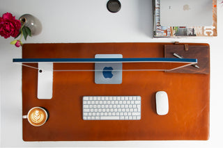 Natural Leather Desk Mat (48cm x 91 cm), Tan UnBranded