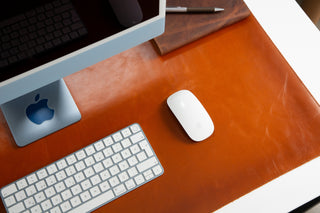 Natural Leather Desk Mat (48cm x 91 cm), Tan UnBranded