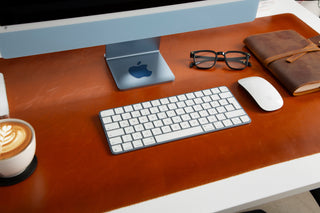 Natural Leather Desk Mat (48cm x 91 cm), Tan UnBranded