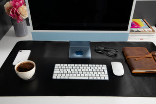 Natural Leather Desk Mat (48cm x 91 cm), Tan UnBranded