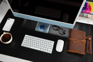 Natural Leather Desk Mat (48cm x 91 cm), Tan UnBranded