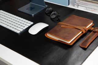 Natural Leather Desk Mat (48cm x 91 cm), Tan UnBranded