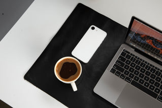 Natural Leather Desk Mat (37cm x 80 cm), Black UnBranded
