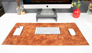 Natural Leather Desk Mat (48cm x 91 cm), Tan UnBranded