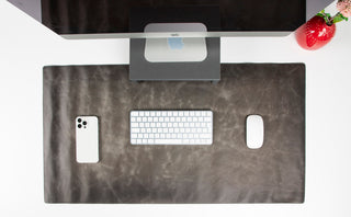 Natural Leather Desk Mat (48cm x 91 cm), Tan UnBranded
