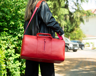 Dolly Full-Grain Leather Weekender Bag, Saddle Brown BlackBrook Case