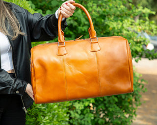 Dolly Full-Grain Leather Weekender Bag, Saddle Brown BlackBrook Case