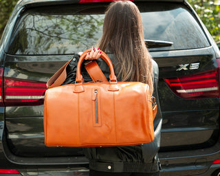 Dolly Full-Grain Leather Weekender Bag, Saddle Brown BlackBrook Case