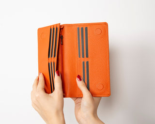 Aura Leather Women's Wallet, Orange