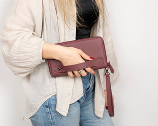 Aristo Leather Wallet, Bordeaux