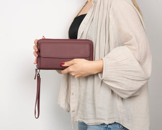 Aristo Leather Wallet, Bordeaux