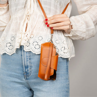 Harbor Leather Eyewear Case, Rustic Tan