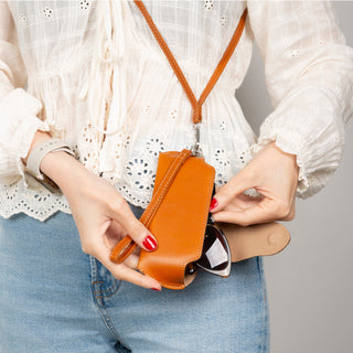 Harbor Leather Eyewear Case, Rustic Tan