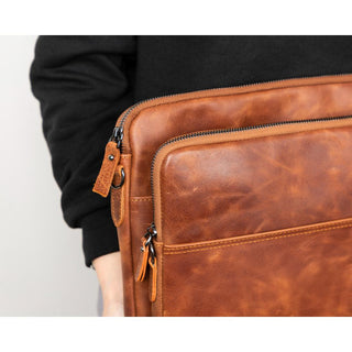 Leeds Slim Leather Laptop / Tablet Sleeve, Brown
