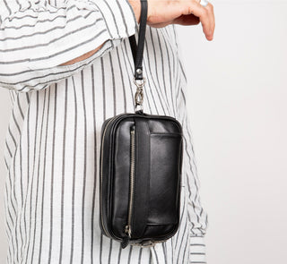 Forge Leather Handbag, Rustic Black