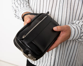 Forge Leather Handbag, Rustic Black