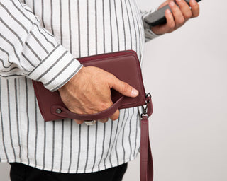 Aristo Leather Wallet, Bordeaux