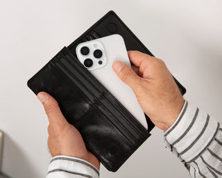 Aura Leather Women's Wallet, Rustic Black