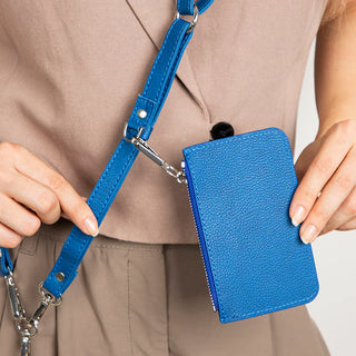 Marlow PU Leather Phone Strap & Wallet Set, Blue