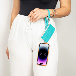 Marlow PU Leather Phone Strap & Wallet Set, Turquoise