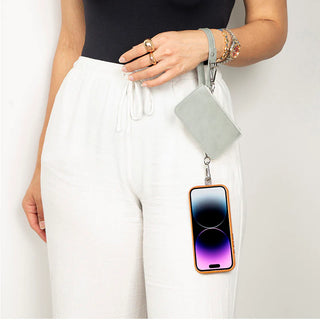 Marlow PU Leather Phone Strap & Wallet Set, Gray