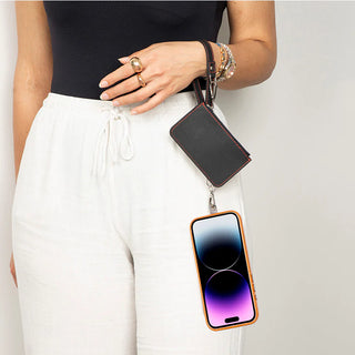 Marlow PU Leather Phone Strap & Wallet Set, Black