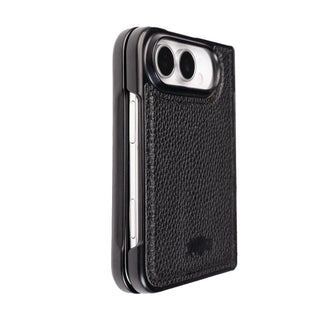 York Leather MagSafe Snap-On Case for iPhone Duo, Pebble Black