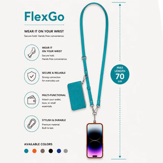Marlow PU Leather Phone Strap & Wallet Set, Turquoise