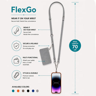 Marlow PU Leather Phone Strap & Wallet Set, Gray