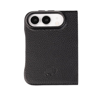 Burkley Detachable Wallet Case for iPhone Duo, Pebble Black