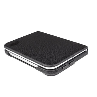Classic Leather Folio Wallet Case for iPhone Duo, Pebble Black