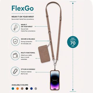 Marlow PU Leather Phone Strap & Wallet Set, Mink