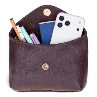 Carrera Lunera — Floater Leather Shoulder Bag, Bordeaux