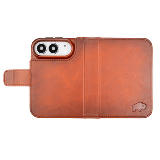 Burkley Detachable Wallet Case for iPhone Duo, Burnished Tan