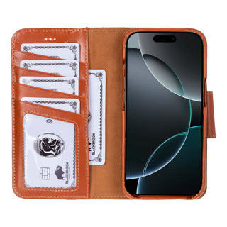 Burkley Leather Wallet Case - iPhone 16 Pro, Burnished Tan