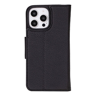 Burkley Leather Wallet Case - iPhone 16 Pro Max, Pebble Black