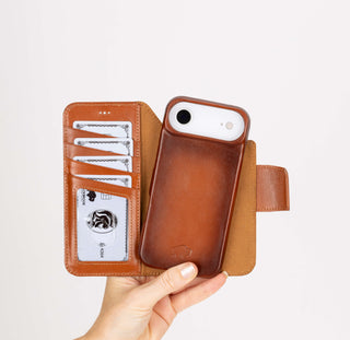 Burkley Geldbörse &amp; Hülle iPhone 17 Air, Brüniertes Hellbraun