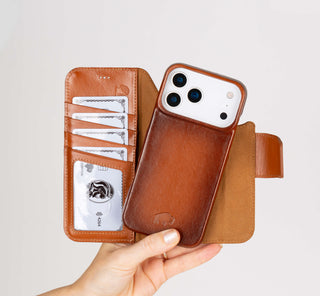 Burkley Leather Wallet Case - iPhone 17 Pro, Burnished Tan