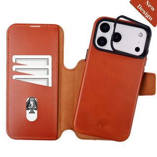Burkley Leather 2 in 1 Wallet Case - iPhone 17 Pro Max, Burnished Tan