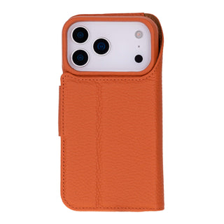 Burkley Leather Wallet Case - iPhone 17 Pro, Pebble Orange