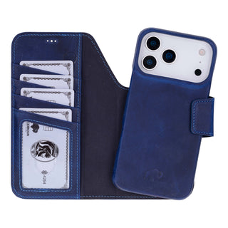 Burkley Leather Wallet Case - iPhone 17 Pro Max, Deep Blue