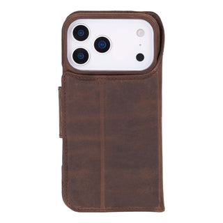 Burkley Leather Wallet Case - iPhone 17 Pro, Distressed Coffee