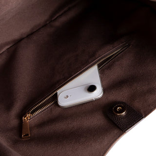 Carina Suede Leather Women's Shoulder Bag, Brown